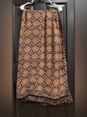 Serendipity Maui Brown & Black Silk Scarf